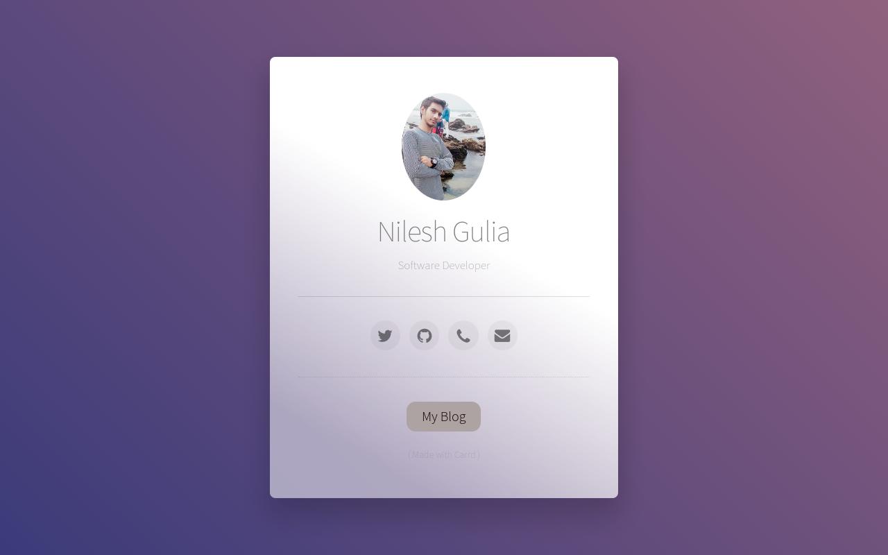 Carrd profile picture for @nilesh